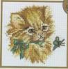Схема вышивания крестом - Котёнок с бабочкой